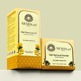 Advanced Unwanted Hair Removal Powder & Oil Set with Shankh Bhasm, Hartal Powder, Mustard Powder| For Body & Face