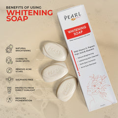 Pearl Whitening Soap with Kojic Acid & Papaya | Corrects Dark Spots, Remove Acne Scars & Brightens the skin