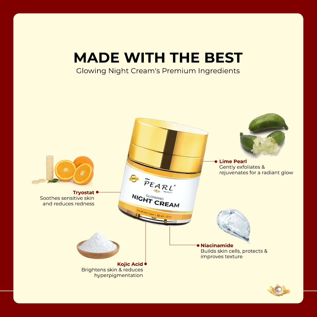 ARM Pearl Improved Glowing Skin night cream ingredients.