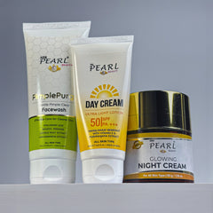 Improved Night Cream, Pimple Purge Face Wash, Sunscreen With SPF 50 Trio